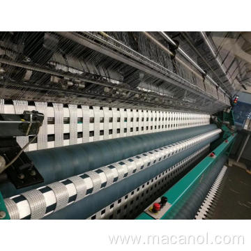 Warp knitting machine for geogrid